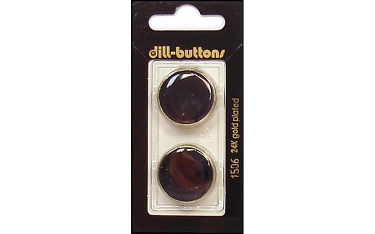 Dill Buttons 23mm 2pc Shank Enamel Navy/Gold